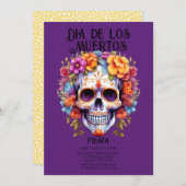 スカルフラワーズパープルディアデロムエルトスパーティー 招待状 (正面/裏面)