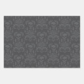 スカルフレイムダマスクのムーディースオブグレー ラッピングペーパーシート (正面)