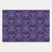 スカルフレイムダマスクのムーディースオブパープル ラッピングペーパーシート (正面3)
