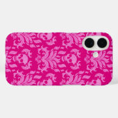 スカルフレイムダマスクグリッター効果ピンクのピンク Case-Mate iPhoneケース (裏面 (横))