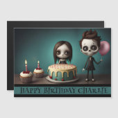 スカルフレンズ磁石誕生日カードケーキバルーン (正面/裏面)