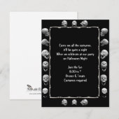 スカルフレームハローウィンパーティ招待状 招待状 (正面/裏面)
