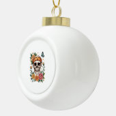 スカルフローラハロウィン不気味 セラミックボールオーナメント (右)