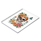 スカルフローラハロウィン不気味 ノートブック (左側)