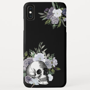 スカルフローラバラ白黒ゴシック iPhone XS MAXケース