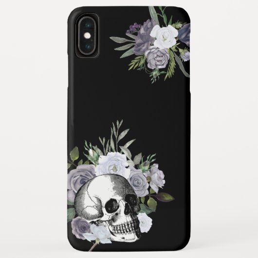 スカルフローラバラ白黒ゴシック Case-Mate iPhoneケース (裏面)