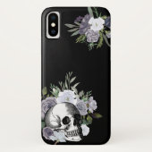スカルフローラバラ白黒ゴシック Case-Mate iPhoneケース (裏面)