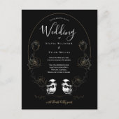 スカルフローラブラックゴシック インビテーションポストカード (正面)