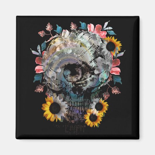 スカルフローラ花 マグネット (正面)