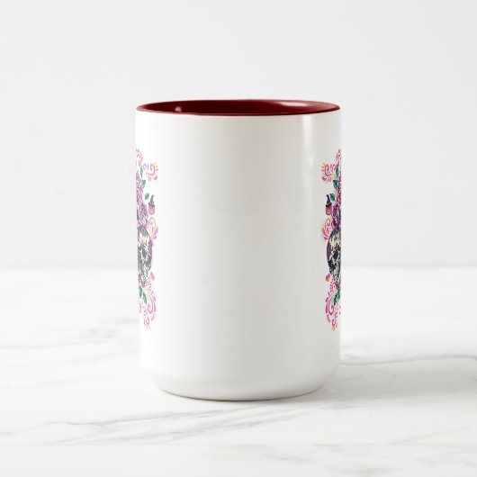 スカルフローラ,スケルトンウォーター色ピンク,ハロウィーン ツートーンマグカップ (中央)