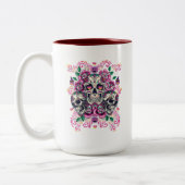 スカルフローラ,スケルトンウォーター色ピンク,ハロウィーン ツートーンマグカップ (左)