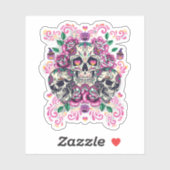 スカルフローラ、骨格水カラーピンク、ハロウィーン。 シール (シート)