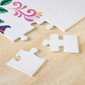 スカルフローラ、骨格水カラーピンク、ハロウィーン。 ジグソーパズル (側面)