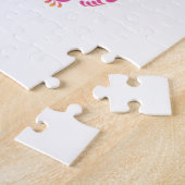 スカルフローラ、骨格水カラーピンク、ハロウィーン。 ジグソーパズル (側面)