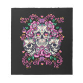 スカルフローラ、骨格水カラーピンク、ハロウィーン。 ノートパッド (正面)