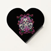 スカルフローラ、骨格水カラーピンク、ハロウィーン。 ノートブック (裏面)