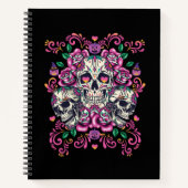 スカルフローラ、骨格水カラーピンク、ハロウィーン。 ノートブック (正面)