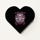 スカルフローラ、骨格水カラーピンク、ハロウィーン。 ノートブック (裏面)