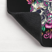 スカルフローラ、骨格水カラーピンク、ハロウィーン。 マウスパッド (コーナー)