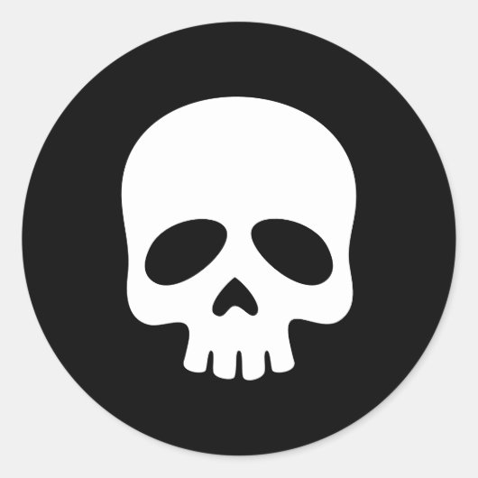スカルブラックステッカー ラウンドシール (正面)