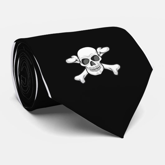 スカルブラックタイ ネクタイ (ロール)