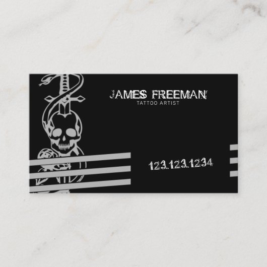 スカルブラックダモダンークタグランジトゥーアーティスト 名刺 (正面)