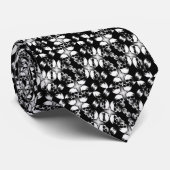 スカルブラック&ホワイト ネクタイ (ロール)
