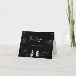 スカルブラックTil Death Do Us Part 結婚's Thank You サンキューカード