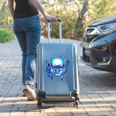 スカルブルーカメレオン シール (スーツケースインサイチュ)