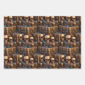 スカルブロンズ宝箱パイレーツハローウィンパーティ ラッピングペーパーシート (正面)