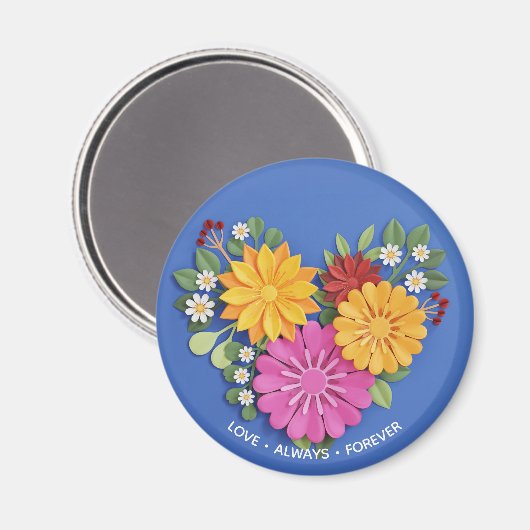 スカルプエレガントトされたフローラハート マグネット (正面/裏面)