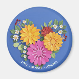 スカルプエレガントトされたフローラハート マグネット