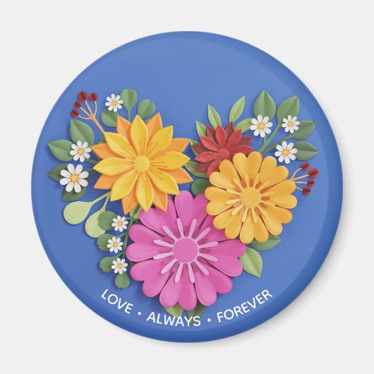 スカルプエレガントトされたフローラハート マグネット (正面)