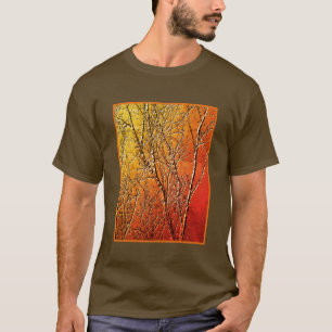 スカルプトされたテクスチャ裸の木の枝アート Tシャツ