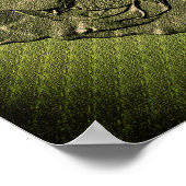 スカルプトエフェクトグリーンローズブドフローラアート ポスター (角)