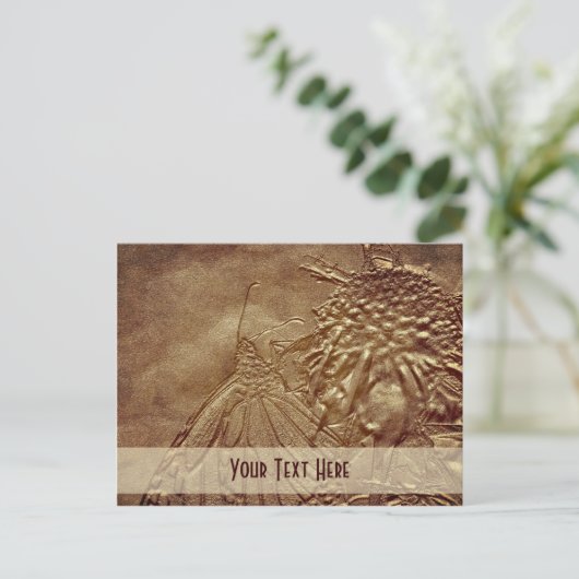 スカルプトバタフライ自然カスタマイズポストカード ポストカード (スタンド正面)