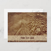 スカルプトバタフライ自然カスタマイズポストカード ポストカード (正面/裏面)