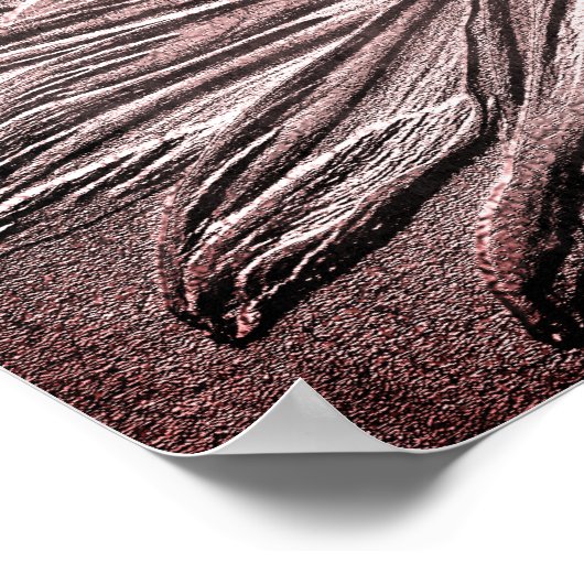 スカルプト効果ブラックアイドスーザンフラワーアート ポスター (角)