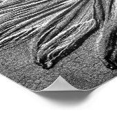 スカルプト効果ブラックアイドスーザンフラワーアート ポスター (角)