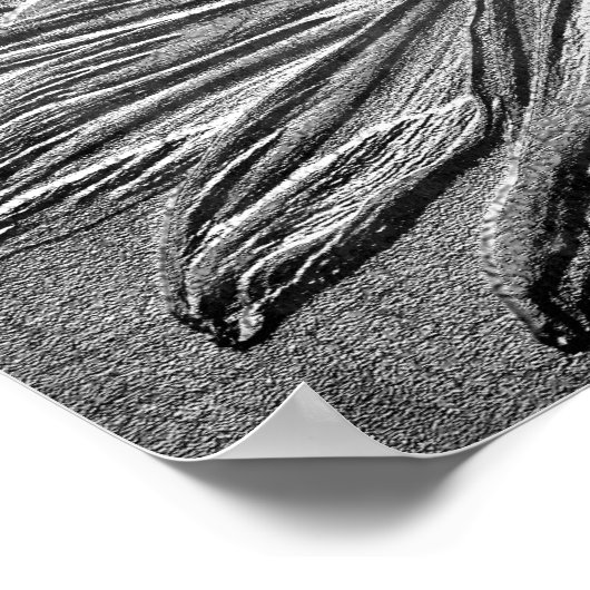 スカルプト効果ブラックアイドスーザンフラワーアート ポスター (角)