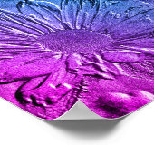 スカルプト効果ブラックアイドスーザンフラワー抽象芸術 ポスター (角)