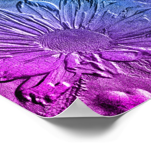 スカルプト効果ブラックアイドスーザンフラワー抽象芸術 ポスター (角)