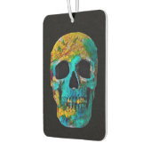 スカルヘカラフルッドブラックティール（緑がかった色）イエローポップ・アートのアート カーエアーフレッシュナー (左)