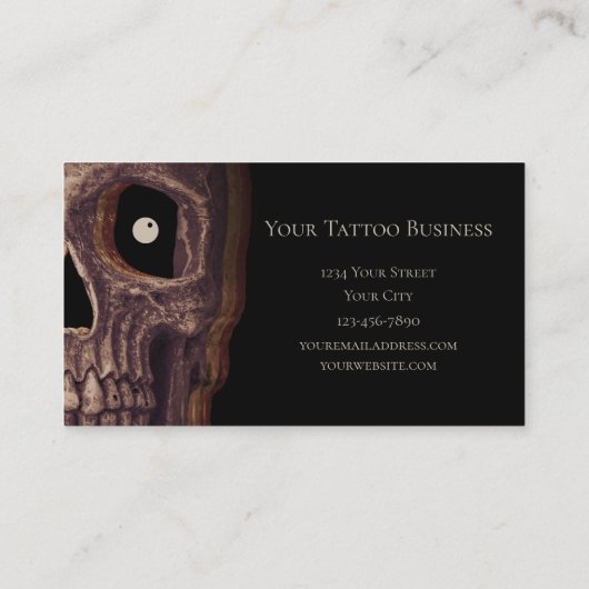 スカルヘッドおもしろいセピアブラウンブラックゴシック 名刺 (裏面)