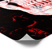 スカルヘッドアポップ・アートのートゴシックブラックレッドモダン ポスター (角)