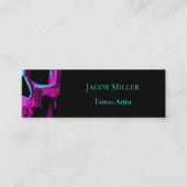 スカルヘッドゴシックネオンパープルティール(緑がかった色)ブラックデザイン コーリングカード (正面)