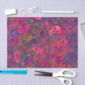 スカルヘッドゴシックネオンピカラフルンクパープルアート 薄葉紙 (クラフト)