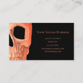スカルヘッドゴシックパステルオレンジブラックタトゥーショップ 名刺 (裏面)