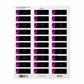 スカルヘッドゴシック様式ネオンピンクブラックタトゥーショップ ラベル (フルシート)