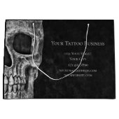 スカルヘッドゴシック白黒タトゥーショップ ラージペーパーバッグ (正面)